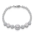 China Wholesale Hot Fashion Korean Exquisite Elegant Women Bridal White Pearl Wedding Bracelet manufacturer