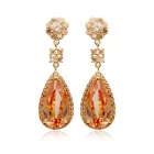 porcelana Wholesale New Fashion Gold Silver Plated Zircon Style Colorful Stud Earrings Women Fashion Jewelry fabricante