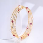 China Woman Fashion Accessories Freshwater Pearls Adjustable Size 18K Gold Bangle Bracelet Manufacturer manufacturer