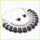 China fashion factory latest design elegant pearl necklace set charm jewelry  N1006 manufacturer