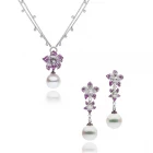 China Fashion Charms Crystal Round Pearl Necklaces Set Jewelry Necklaces For Women Jewellery custume jewelry manufacturer