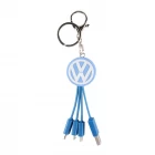 China Bespoke Soft PVC 3-in-1 multi usb charger cables keyring manufacturer