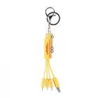 China Custom DHL design pvc multi adaptor 3 in 1 usb charging cable with keychain manufacturer