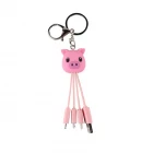 China Custom personalised pig shaped phone charger 3 in 1 data pvc charging cable manufacturer