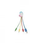 China Customized Bespoke Soft PVC Heart shaped Multi USB charging cable adpaters manufacturer
