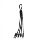 China Nylon braided fast 3 in 1 micro usb charger cable custom logo manufacturer