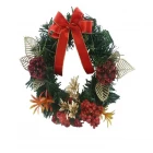China 20 cm Christmas wreath with red bow decorations manufacturer