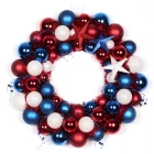 China 45cm Plastic USA Flag Color Christmas Ball Wreath manufacturer