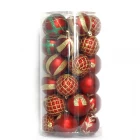 Chiny Christmas decoration supplier Plastic customized Christmas ball set with PVC box for Christmas tree decoration producent