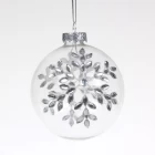 China Clear Glass Ball Ornament With Decal Printing manufacturer