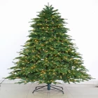 China Realistische 7,5 FT warm witte pre-aangestoken regelmatige kerstbomen fabrikant