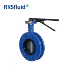 China API598 Nature Rubber Seated Ductile Iron U Section Flanged Concentric Disc Butterfly Valve DN100 with Handle Lever manufacturer
