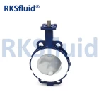 China China chinese butterfly valve DN125 5IN wafer lug PTFE PFA  coated acid alkali application manufacturer