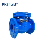 China DIN3202-F6 DN80 PN16 ductile cast iron double flange swing check valve with lever and count weight fabricante
