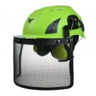 China CE hard helmet Hi-Viz red, PPE safety helmet with visor manufacturer