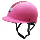 China Microfiber pink horseback riding helmet, velvet riding horse helmets manufacturer
