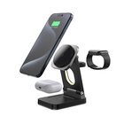 China Aluminum Alloy Foldable MagSafe Wireless Charger Station With Touch Night Light And LED Charging Indicator for Apple Watch AirPods And iPhone (MH-Q510) manufacturer