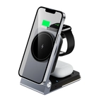 China Aluminum Alloy Foldable Wireless MagSafe Charger With Touch Night Light And LED Charging Indicator for Apple Watch AirPods And iPhone (MH-Q560) manufacturer