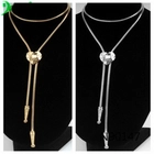 الصين 2014 fashion gold silver heart long lariat necklace N90147 الصانع