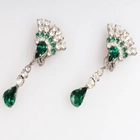 China Beautiful teardrop silver filigree crystal earrings designs E30096 manufacturer