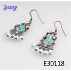 الصين China wholesale sun and moon silver cheap pearl bead earring E30118 الصانع
