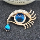 الصين Elegant Women Crystal Rhinestone big Eye Brooches for wedding party ladies waterdrop Angel Tears Brooches pins الصانع