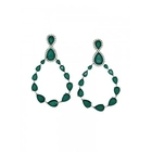 China Fashion personality environmental copper alloy stud earrings, Trend fashion women rhinestone trendy green statement Earrings for women jewelry Factory Price manufacturer