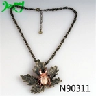 الصين Gothic vintage brand rhinestone leaf animal necklace pendant N90311 الصانع