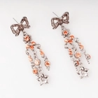 China Hanging design antique silver red stone from china earring E30094 manufacturer