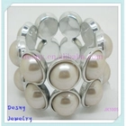 الصين Large double tied romantic pink oval pearl stainless steel manufacturer supply bracelet الصانع