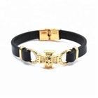 الصين New Arrivals Fashion Leather Bracelet Men Gold Plated Jewelry As Gift الصانع