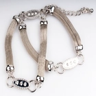 الصين Silver plated crystal studded metal chain waist belt BT60036 الصانع