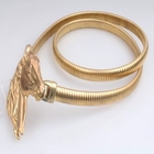 중국 Tribal wide gold plated horse head women s jeans belt BT60050 제조업체