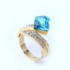 China Wholesale Free Size Rhinestones Deco Big Cubic Single Stone Finger Ring Designs for Women manufacturer