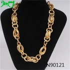 الصين acrylic chunky chain light gold statement necklace N90121 الصانع