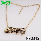 الصين animal jewelry rope knot tiger pendant choker necklace N90345 الصانع