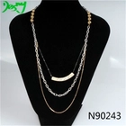 الصين beaded jewelry cheap thin metal chain costume jewelry N90243 الصانع