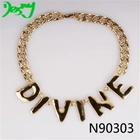 الصين custom personalized name gold chain statement necklace N90303 الصانع