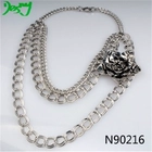 China designer metal chain chunky shourouk flower statement necklace manufacturer