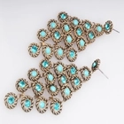 الصين emerald green crystal chandelier peacock tail earrings E30001 الصانع