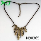 الصين fashion jewelry black rope gold bar tattoo choker necklace N90365 الصانع