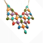 China fashion jewelry mesh rainbow beaded choker necklace TBN004 manufacturer