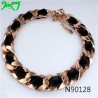 الصين fashion jewelry satin ribbon rose gold choker necklace N90128 الصانع