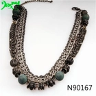 الصين fashion metal beaded layers chains costume necklace N90167 الصانع