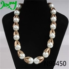 الصين gold four leaf clover mother of pearl costume necklace N90450 الصانع