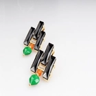 الصين gold heart shape wholesale big stone clip on earrings E30004 الصانع