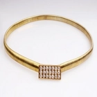 China gold metal stretch ladies rhinestone dressy belt BT60011 manufacturer
