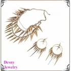 China goth antique bronze spike necklace punk earring jewelry set manufacturer