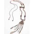 China layered long chain ethnic tatoo teardrop shaped pendant necklace manufacturer