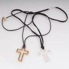 الصين leather rope horseshoe nail cross pendant necklace N90294 الصانع